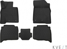 Коврики KVEST 3D для салона Toyota Land Cruiser 200 рестайлинг 2015-2021 Серый, черный кант